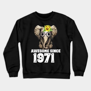 Awesome since 1971 49 Years Old Bday Gift 49th Birthday Crewneck Sweatshirt